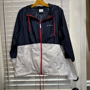 Columbia Blue and White Windbreaker Jacket